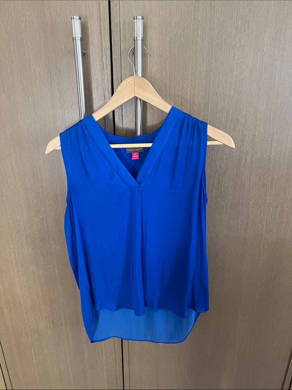 Vince Camuto Royal Blue V-Neck Sleeveless Blouse